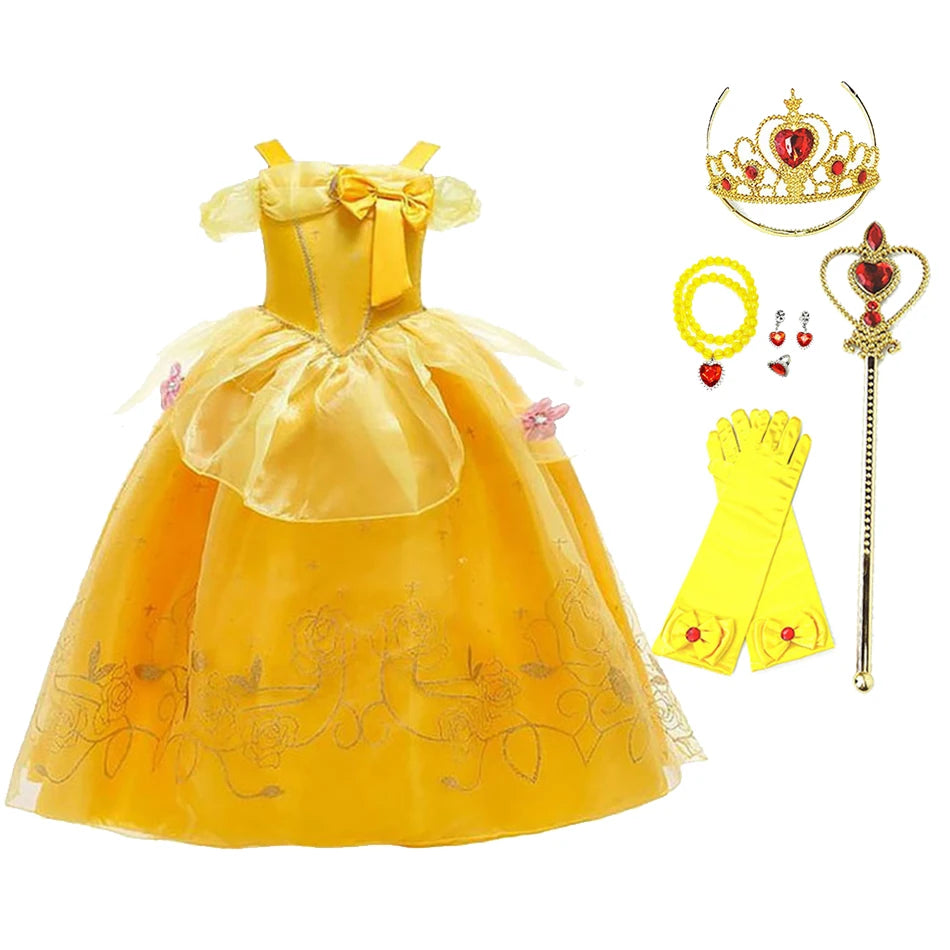 Girls Belle Princess Costume Dress | Beauty and the Beast Party Dress