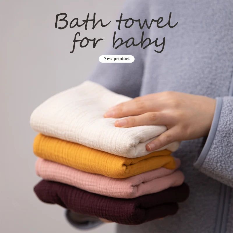 Baby Towel Newborn Bath Towels Comfortable Soft Baby Bathrobe Cute Solid Beach Cotton Towel kids Babies Blanket Products