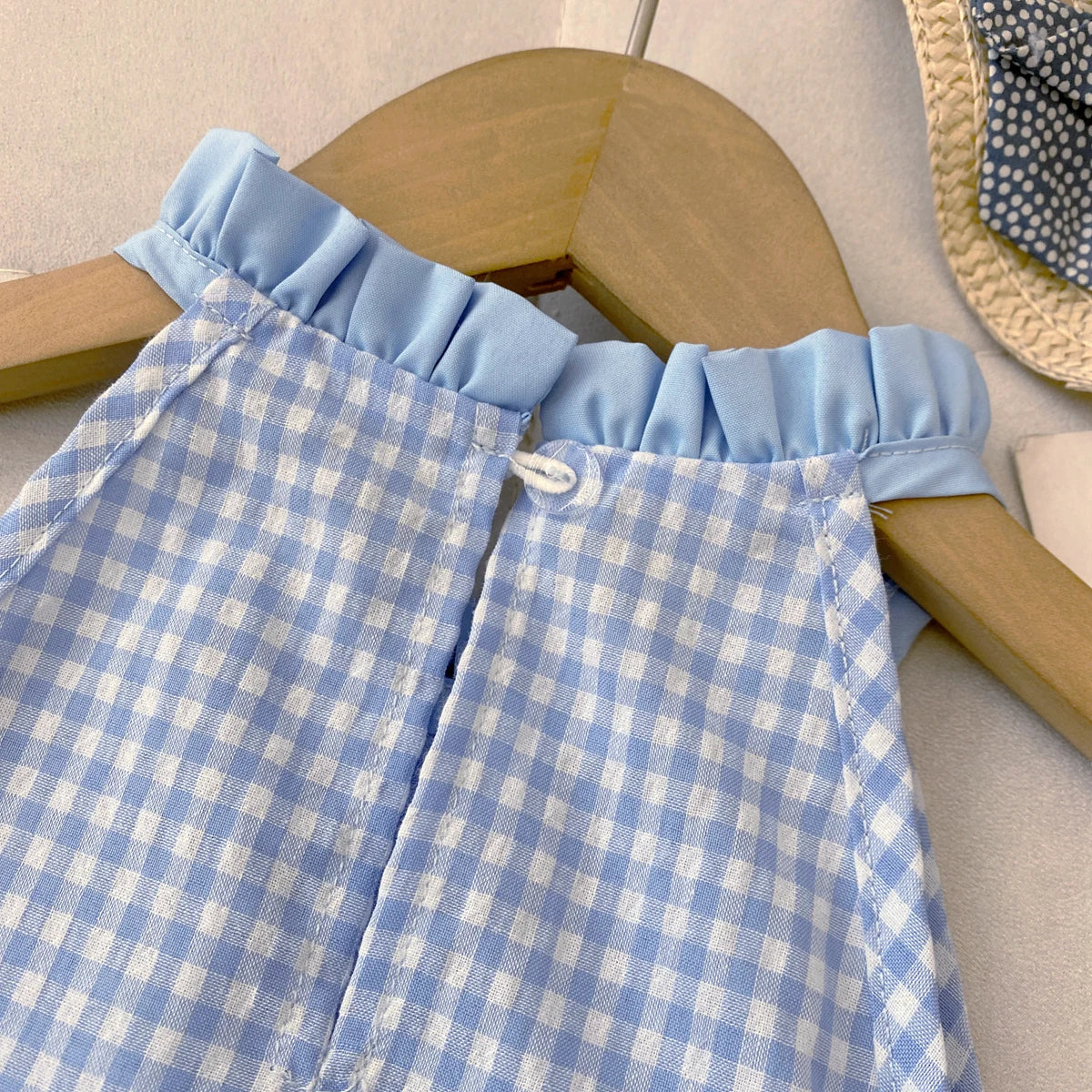 Girls Checkered Bow Halter Dress | Summer Casual Kids Dress